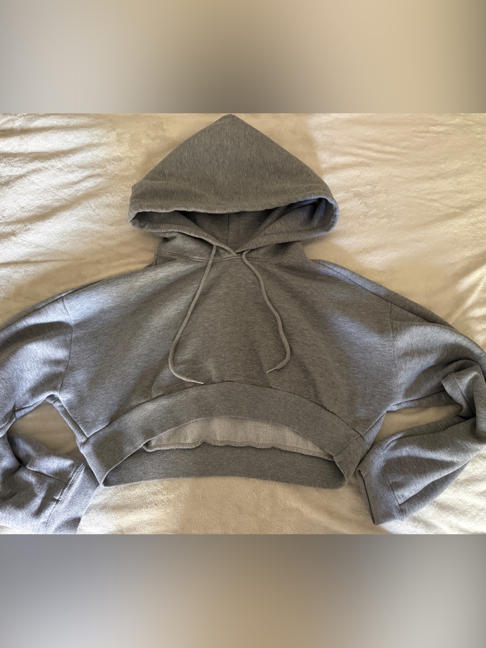 naked wardrobe Gray Crop Hoodie M